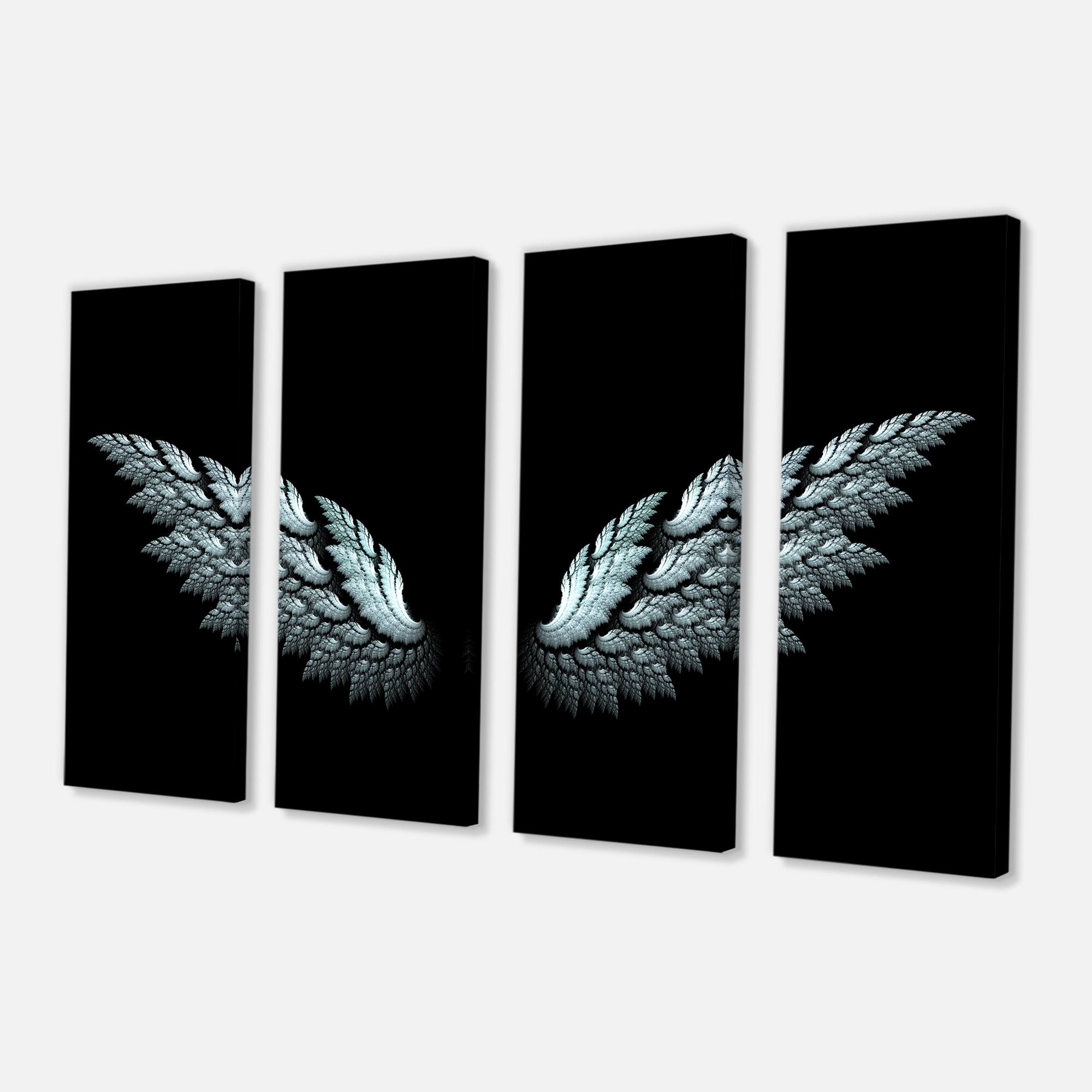 Designart - Angel Wings on Black Background